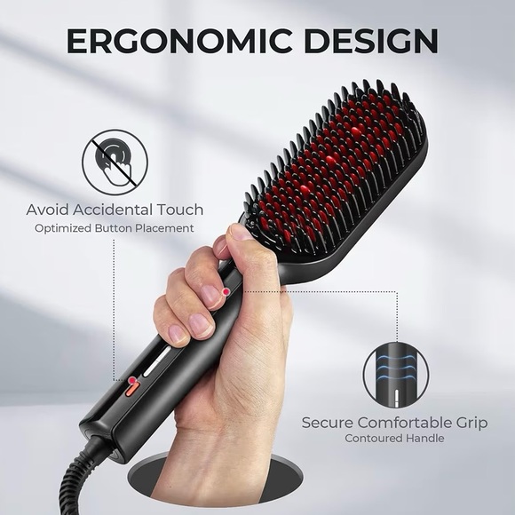 TYMO Black and Red Hair Straightening Brush - Picture 4 of 5